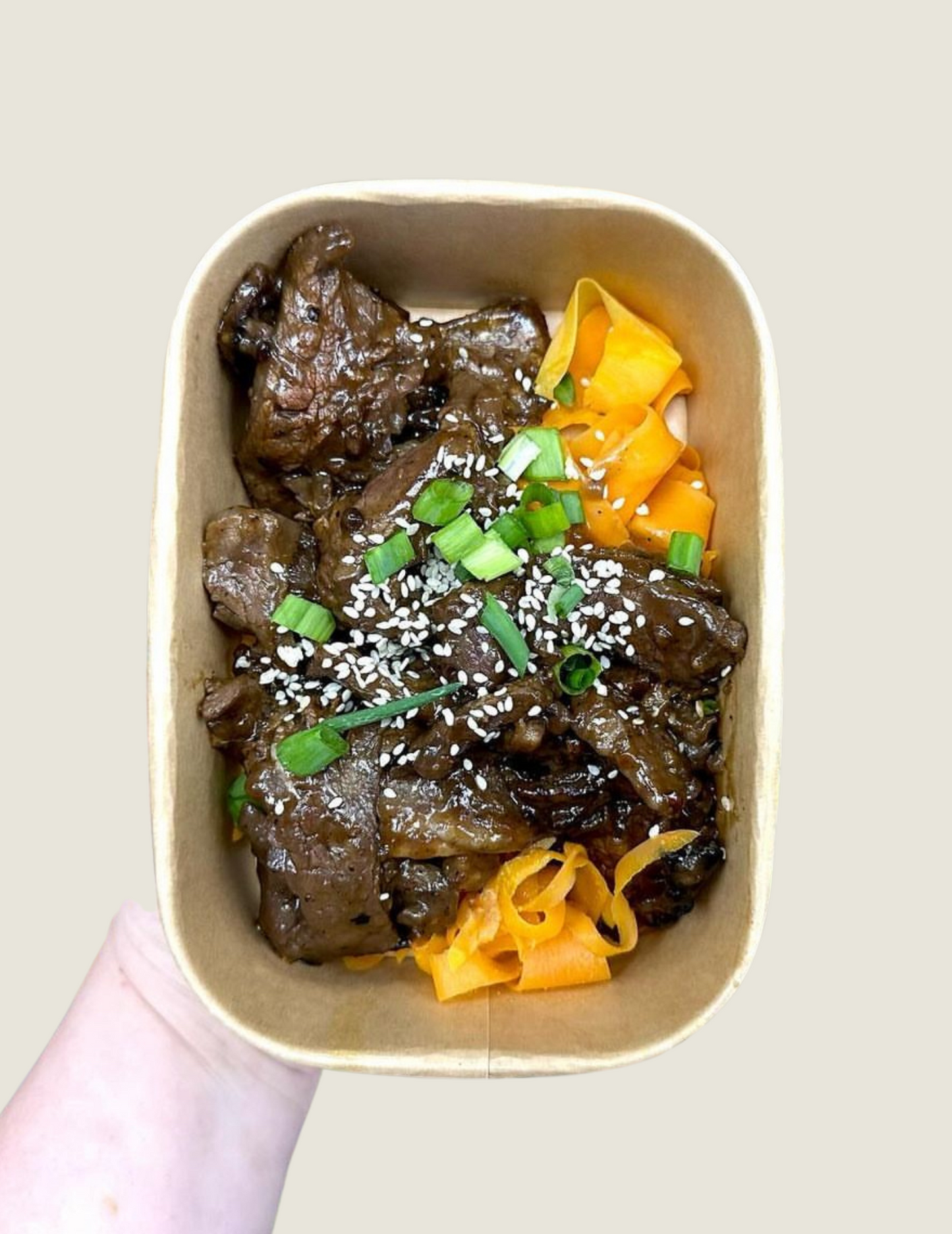 Mongolian Beef over Carrot Noodles