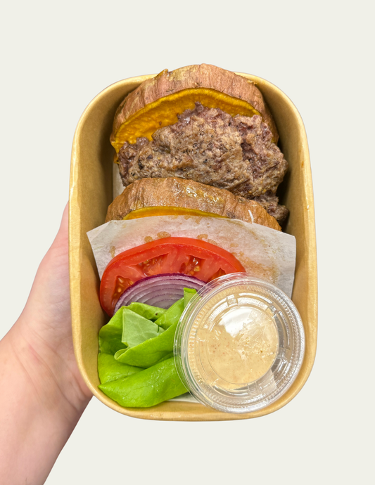 Paleo Burger with Sweet Potato Buns